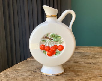 carafe vintage en porcelaine Lomonosov LFZ cerisier URSS, pichet en porcelaine, porcelaine de haute qualité, années 60