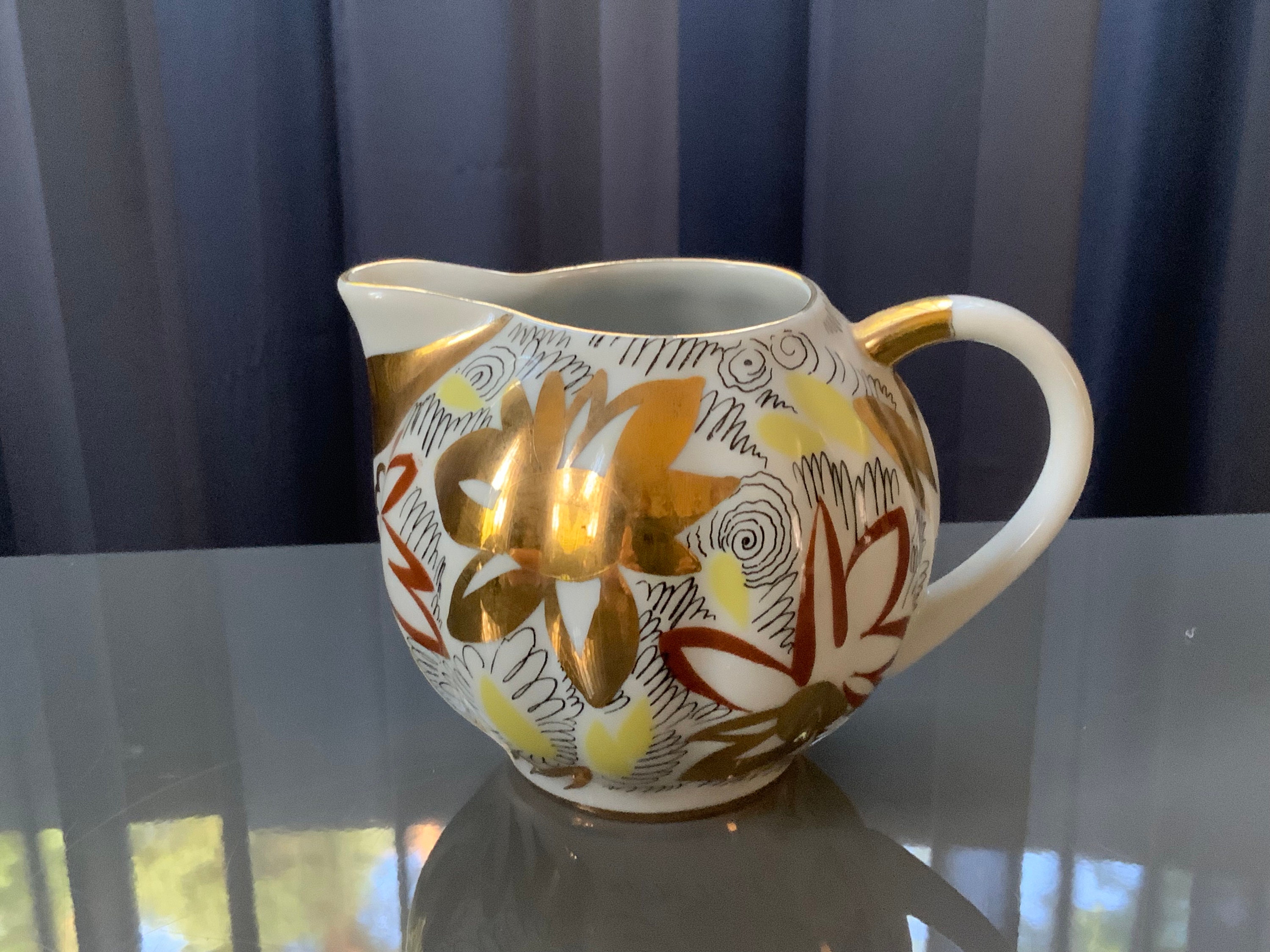 Lomonosov Imperial Porcelain Tea Set: Gold Daisy, 22k Trim, USSR 1970s ...