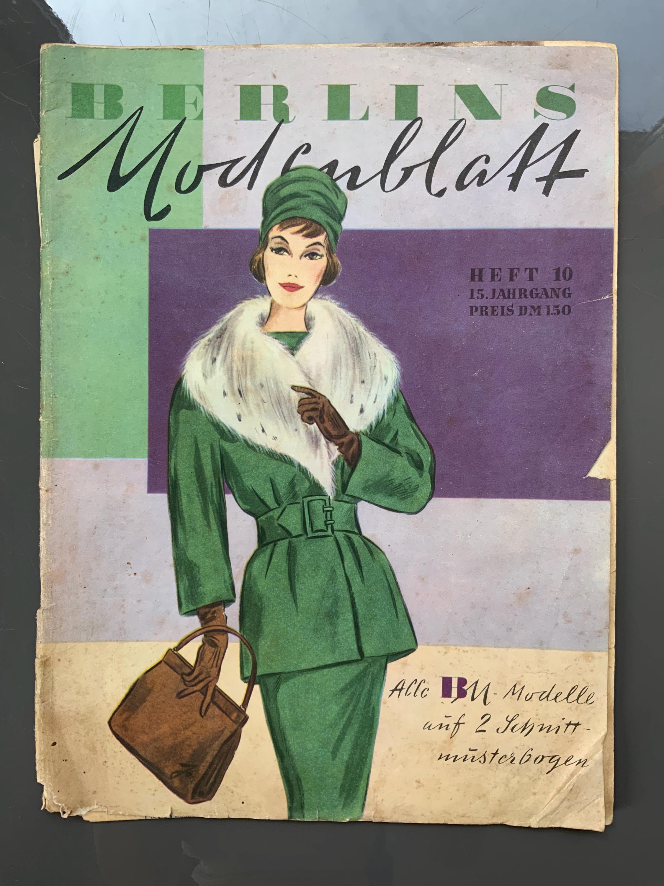 Vintage Berlins Modenblatt Fashion Magazine: 1950s German Sewing