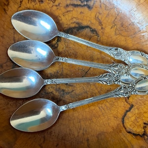 Used teaspoons spoons, set of 4 spoons , Soviet-era spoons