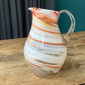COLOR GLASS PITCHER Vintag, Multi Color Glass Pitcher 0.7L, Vintage Home Decoration, Ussr (#18)