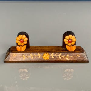 Handcrafted Oak Wood Photo holder, amber, wood frame, Latvian pattern, ornaments, vintage wood frame, Latvian signs, Antique wooden Art Deco