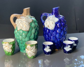 ヴィンテージ LFZ ロモノーソフ 磁器デカンタ バスケットに入った