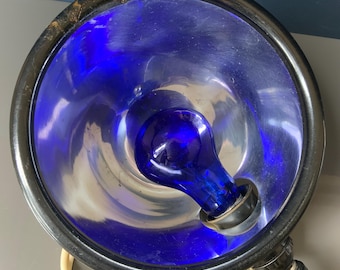 Blue medical lamp. Infrared reflector lamp for Light therapy. Medical equipment Blue bulb,  Minin&#39;s Reflector Retro Physiotherapeutic Device