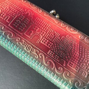 EYEGLASSES HOLDER Latvian Vintage/ Leather Case for Eye Glasses with Metal Frame & Clasp/ Vintage Leather Accessory/ Latvia