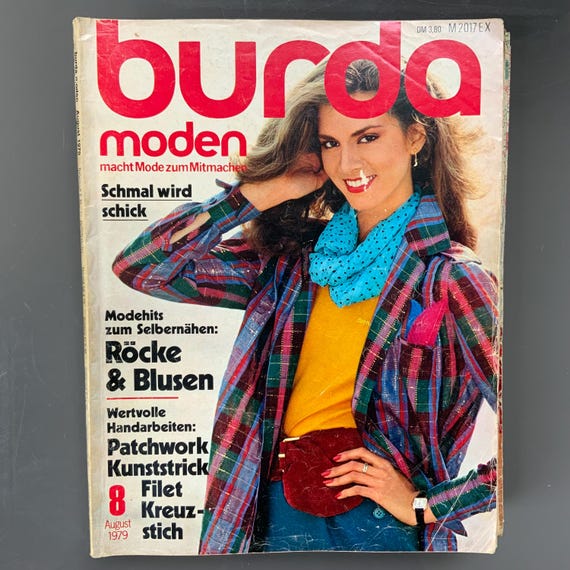 Burda Modenのヴィンテージ雑誌、裁縫パターンと説明書、1978～1979年