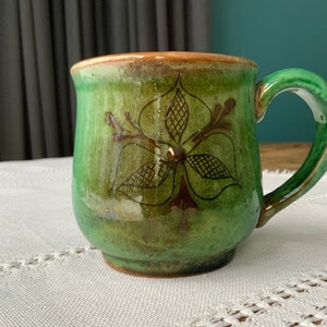 Vintage Latvian Ceramic Beer Mug: Rustic Red Clay Tankard