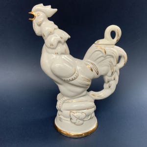 Rare Ukrainian porcelain figure, Porcelain Decanter for Alcohol Vintage Rooster Decanter &quot;Gorodnica&quot;  from the 50-70s