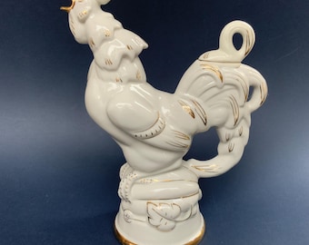 ヴィンテージ LFZ ロモノーソフ 磁器デカンタ バスケットに入った