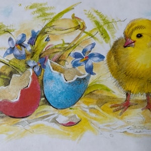 Cartolina d'auguri di Buona Pasqua, inutilizzata, URSS Lettonia, biglietto d'auguri di Pasqua d'epoca.
