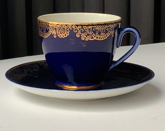 Vintage Lomonosov Imperial Porcelain Cobalt Net Tea Trio - Etsy
