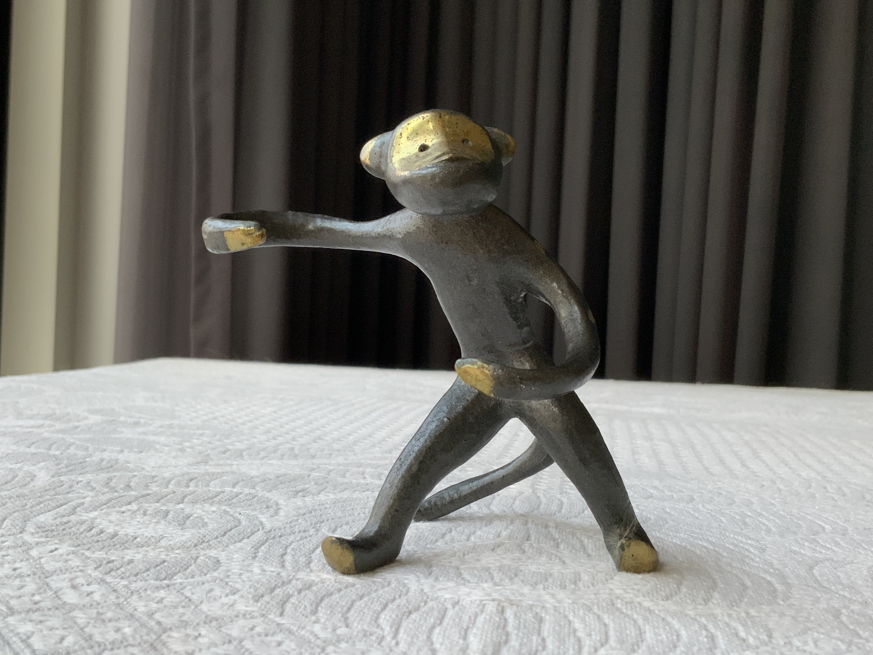 Antique Bronze Monkey Sculpture Walter Bosse Monkey Figurine Brass