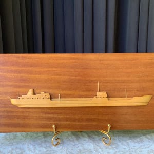 Nautical motif, Vintage Wooden Plaque Wall Decoration, Ship  Home Decor, the 1960s