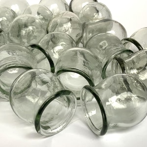 Medizinisches Feuer Schröpfgläser 20er Set Graues Vintage Medizinisches Glas Schröpfen Chinesische Medizin Kleine Vasen Massivglas Made in der UdSSR (#588)