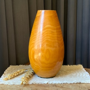 Vintage, Wooden Vase, hand Turned Vase, Home Decor, Wooden Decor, Dry Vase, Decorative Vase/ vintage from the 60s