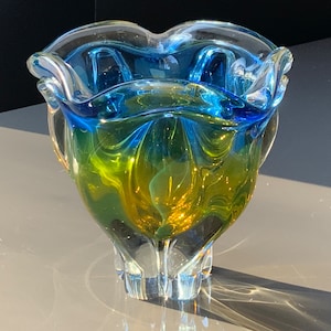 Czech Art Glass Vase by Josef Hospodska - Chribska Glass