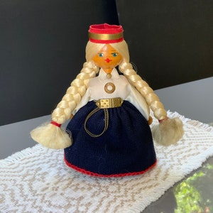 Vintage Latvian traditional doll Vintage Wooden Doll Latvian Traditional Doll  in 1970s