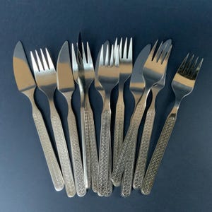 Forks & Knives 12x Vintage Cutlery, Legendary Talsu factory Latvia traditional Stainless Steel cutleries USSR 1970s