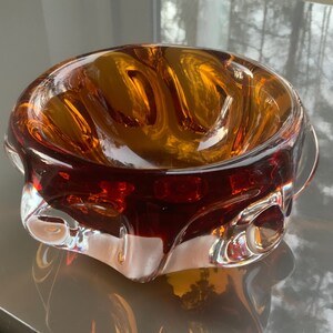 Bohemian Czech Amazing Sommerso Art Glass Bowl, Vintage from the 1960s (# 533 )