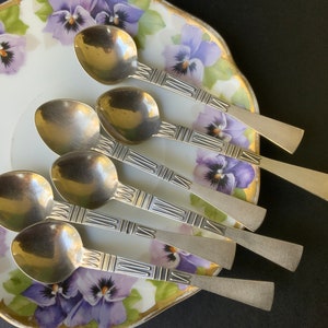 Vintage Melchior Teaspoons Set: USSR Table Serving, Estonia (6pc, 4.1in Long)