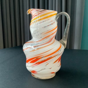 COLOR GLASS PITCHER Vintag, Multi Color Glass Pitcher 1.6L, Vintage Home Decoration, Ussr (#47)