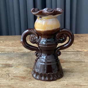 Candlestick - Vase Latvian vintage, ceramic vase, vintage home decoration, Latvia from the 1980s, Interior farmhouse.