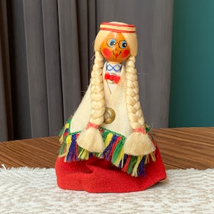 Vintage Latvian traditional doll Vintage Wooden Doll Latvian Traditional Doll Made in USSR in 1970s
