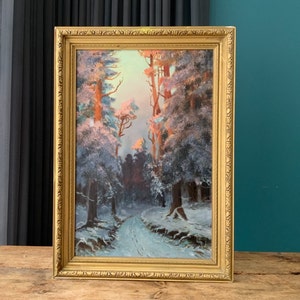 Oil painting, Christmas motif Original Artwork, Illustration, Fine Art, Home Decor, wall hanging, the 80s