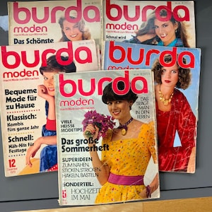 Burda Moden vintage magazine, sewing patterns and instructions, 1978 - 1979 year. German language.