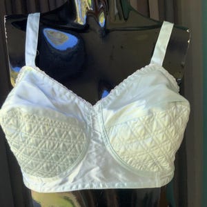UNUSED Vintage lingerie 70s bullet bra,Light blue vintage White satin cotton bra. Satin bra USSR cotton lingerie, organic cotton