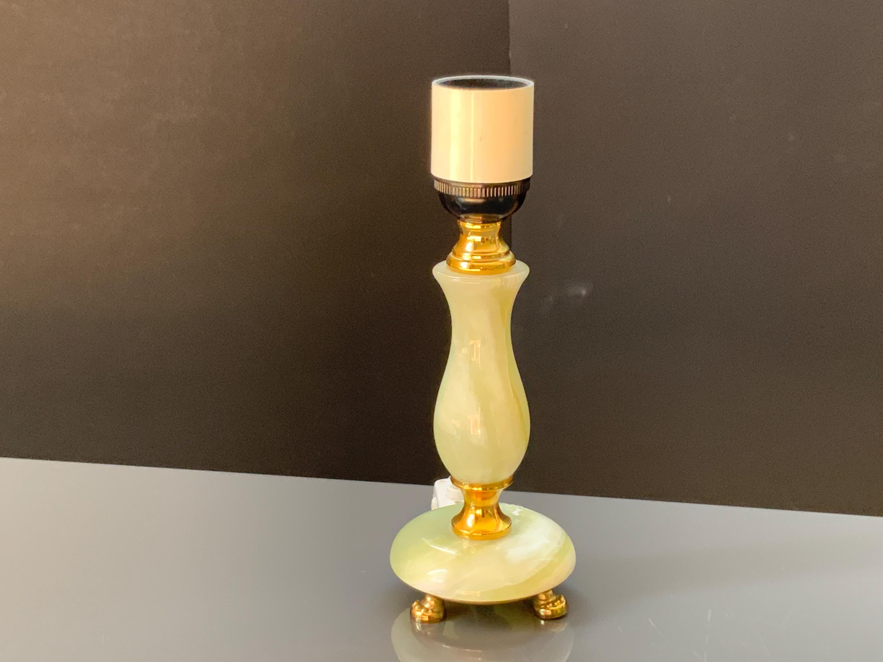 Lampe De Table En Onyx Marbre - Beige - 28cm (11 Pouces)