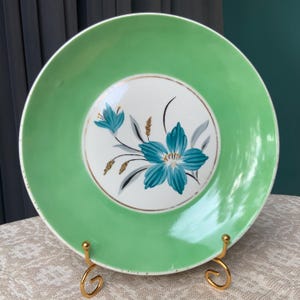 Riga porcelain factory, Hand-painted serving  plate, gold floral ornament, Made Riga, Latvia, Porcelain vintage, the 60s Collectible (# 54 )