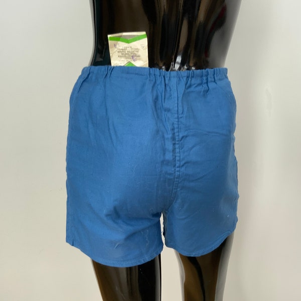 Blue vintage S/M men's-kids briefs, Soviet cotton boxer shorts, Light calico male underwear the 80s-90s Sportswear made in Soviet Union