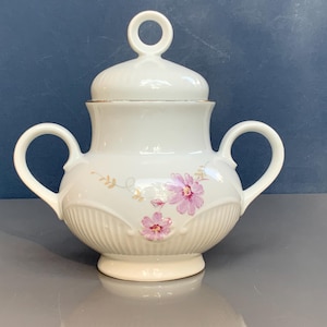 Colditz Porcelain, beautiful sugar bowl, floral decal, German Democratic Republic GDR
