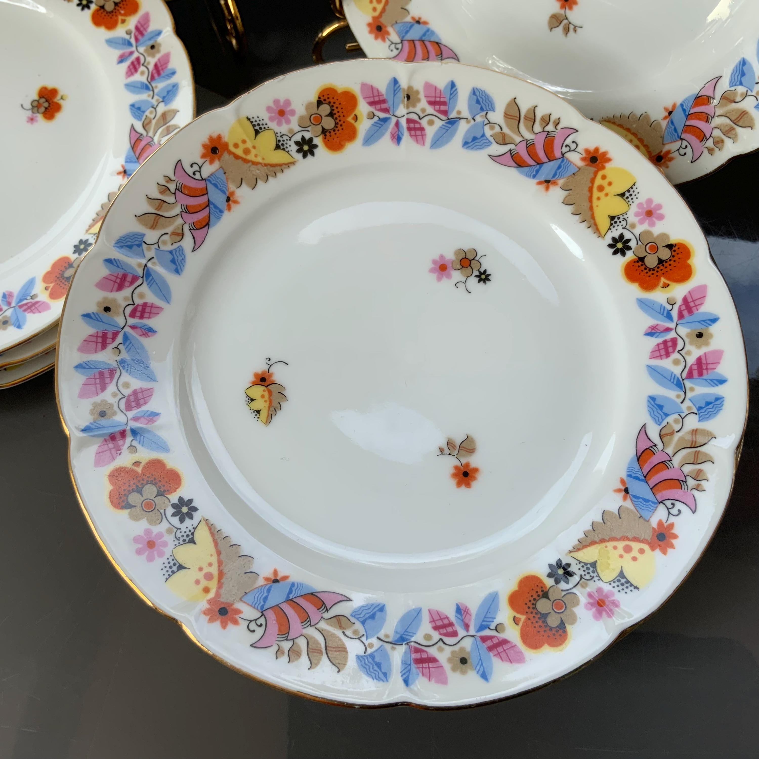 アルツバーグ バイエルン磁器デザートプレート：花柄サマーモチーフ