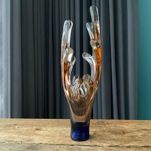 Vintage Bohemian Art Glass Vase: Czech Heavy Glass