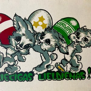 Cartolina d'auguri di Buona Pasqua, inutilizzata, URSS Lettonia, biglietto d'auguri di Pasqua d'epoca.