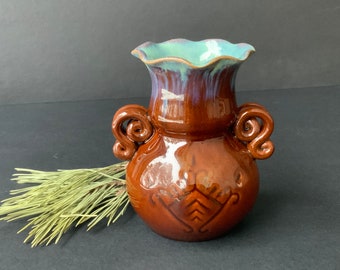 Candlestick - Vase Latvian vintage, ceramic vase, vintage home decoration, Latvia from the 1980s, Interior farmhouse.