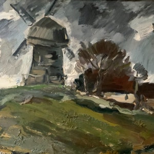 Original Oil Painting Mill - 1980s Fine Art - Signed