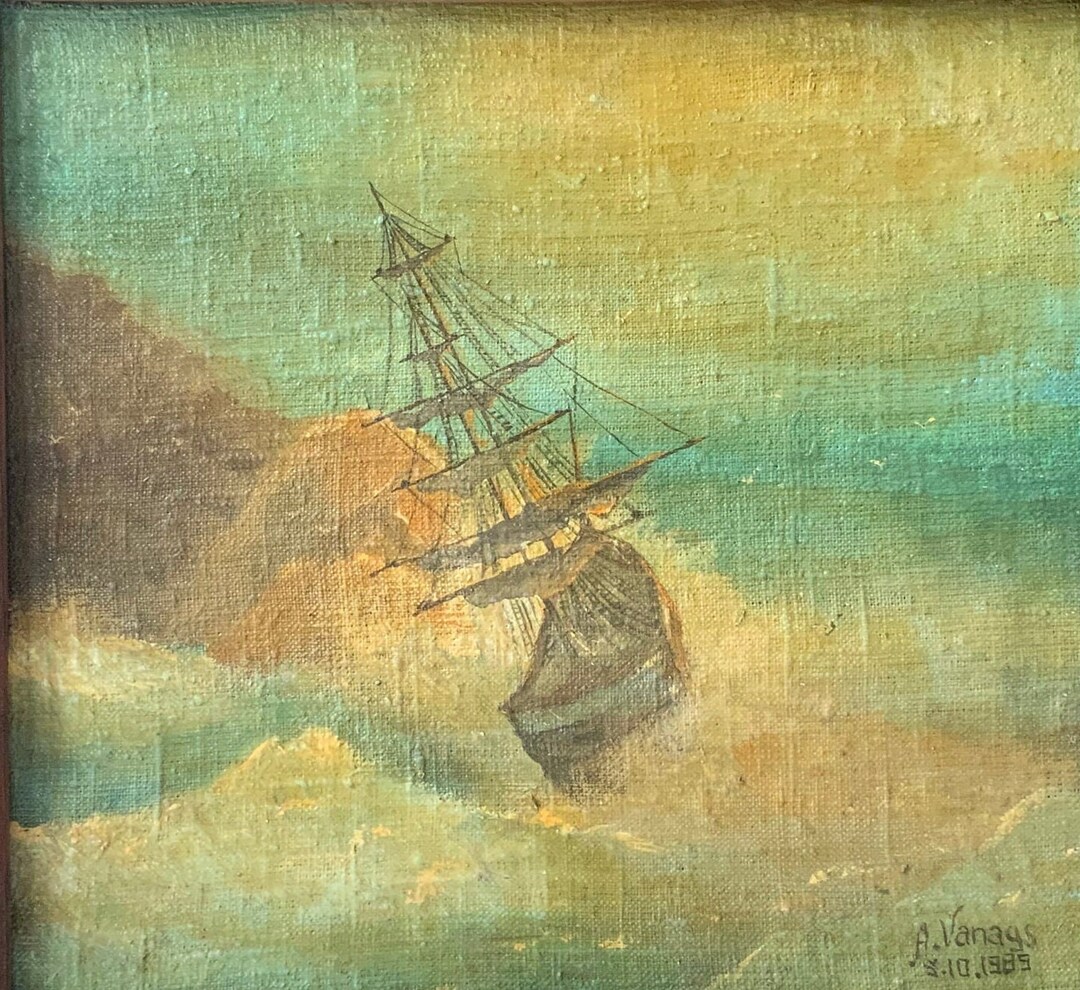 油絵の海、海の景色、オリジナルアートワーク、イラスト、美術