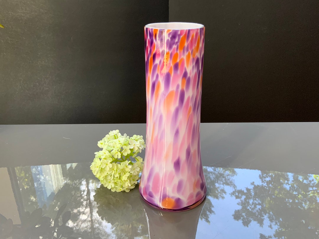 Vintage Multi-color Glass Vase: 7.8in Home Decor - Etsy