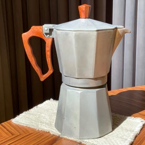 Classic Italian stovetop moka pot, Allegra vintage espresso maker, 1980s