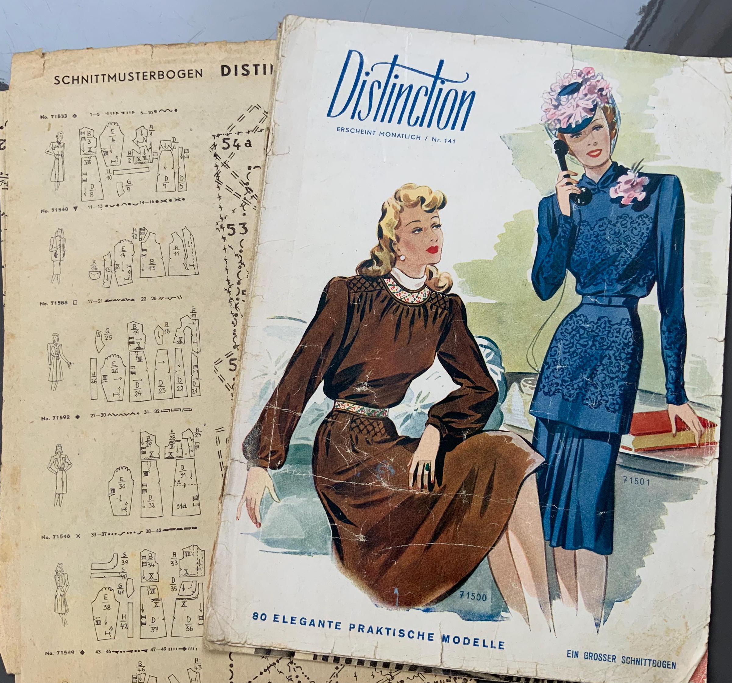 1950s Sewing Patterns Magazine, DISTINCTION Magazine, Old