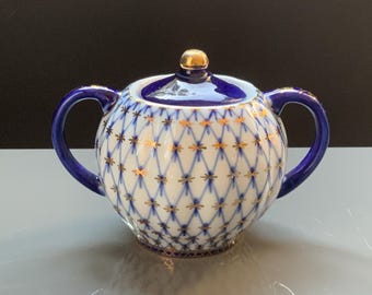 Vintage Lomonosov Imperial Porcelain Cobalt Net Tea Trio - Etsy