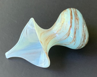 Vintage Blue Glass Vase: Swirl Design Interior Decor