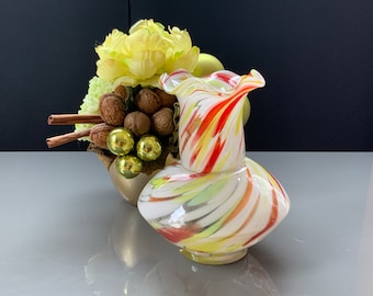 カラーガラス花瓶 ヴィンテージ/イエローガラス花瓶 小型/ヴィンテージ