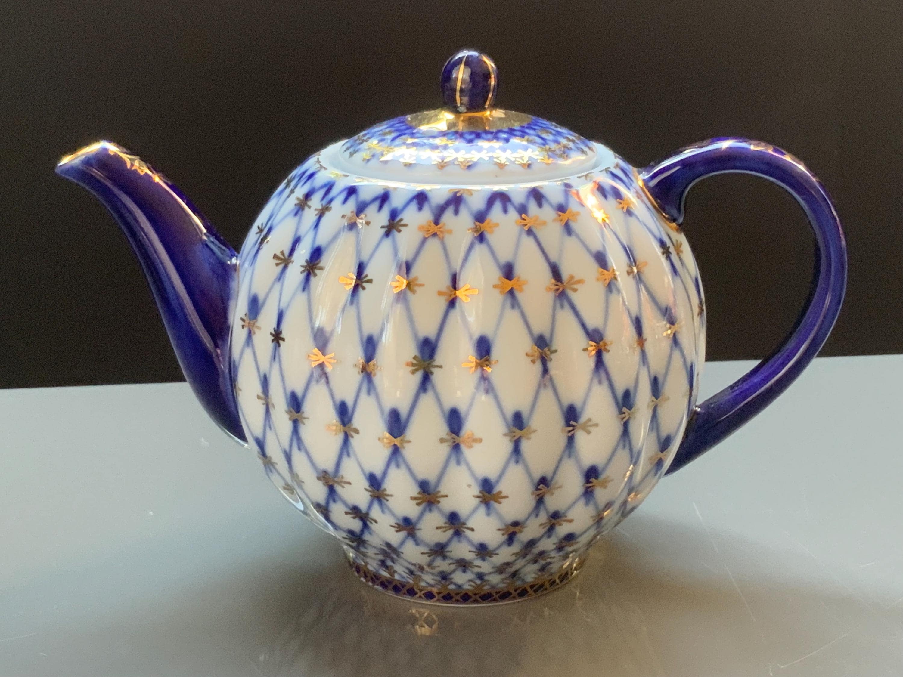 ロモノーソフ LOMONOSOV ソ連時代 コバルトネット トリオ ポットセット ロモノーソフ LOMONOSOV ソ連時代 コバルトネット トリオ ポットセット