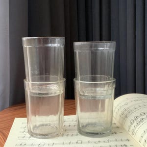4x Faceted Glass Granonka Vintage Glass 1970s USSR Collectible Tableware Vodka Traditional Glass Water Tea Glass Vintage Glass (# 527 )