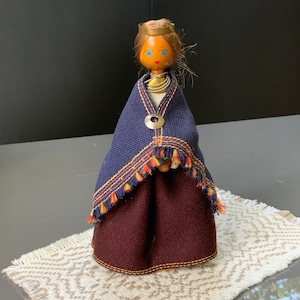 Vintage Latvian traditional doll Vintage Wooden Doll Latvian Traditional Doll Made in the USSR in the 1970s H 16.5cm / 6.4in