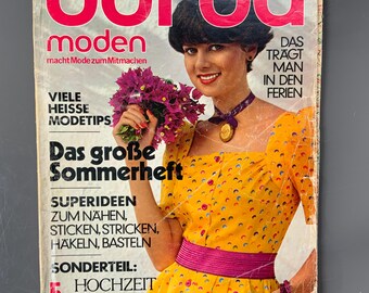 Burda Modenのヴィンテージ雑誌、裁縫パターンと説明書、1978～1979年
